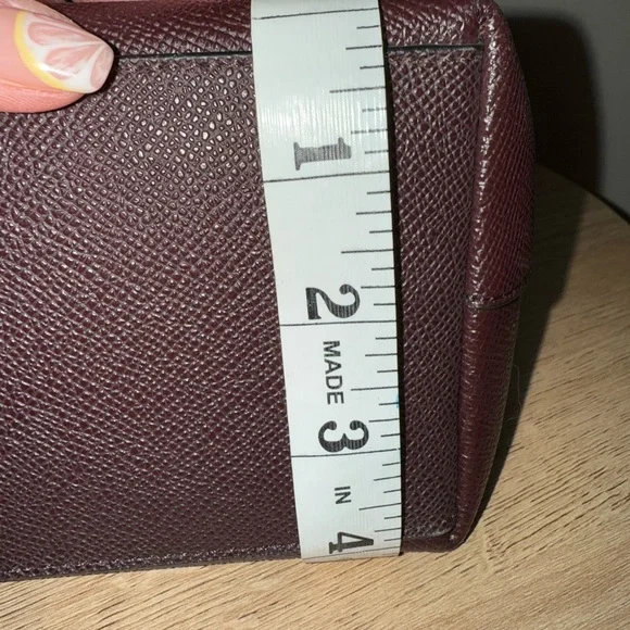 Coach Deep Burgundy Red Leather Tote Bag with Structured Design - Picture 6 of 9
